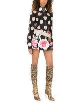 Chiffon shirt with polka-dot print - | Dolce & Gabbana