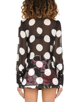 Chiffon shirt with polka-dot print - | Dolce & Gabbana
