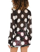 Chiffon shirt with polka-dot print - | Dolce & Gabbana
