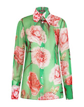 Carnation-print chiffons shirt - | Dolce & Gabbana