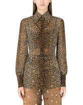 Ocelot-print georgette shirt - | Dolce & Gabbana