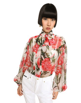 Carnation-print chiffon shirt - | Dolce & Gabbana
