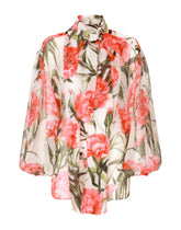 Carnation-print chiffon shirt - | Dolce & Gabbana