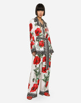 Poppy-print twill pajama shirt - | Dolce & Gabbana