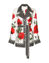 Poppy-print twill pajama shirt - | Dolce & Gabbana