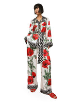 Poppy-print twill pajama shirt - | Dolce & Gabbana
