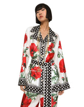 Poppy-print twill pajama shirt - | Dolce & Gabbana