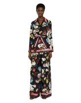 Twill pajama shirt with nocturnal flower print - | Dolce & Gabbana