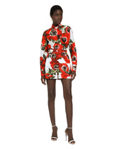 Cotton shirt with anemone print - | Dolce & Gabbana