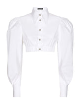 Poplin shirt with puff sleeves - | Dolce & Gabbana