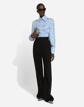 Silk jacquard shirt with all-over DG logo - | Dolce & Gabbana