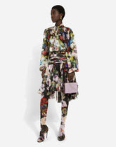 Chiffon shirt with nocturnal flower print - | Dolce & Gabbana