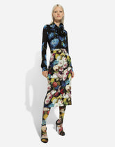 Light satin shirt with bluebell print - | Dolce & Gabbana