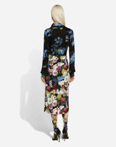 Light satin shirt with bluebell print - | Dolce & Gabbana