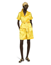 Silk twill pajama shirt with belt - | Dolce & Gabbana