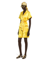 Silk twill pajama shirt with belt - | Dolce & Gabbana