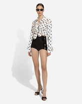 Silk twill shirt with polka-dot print - | Dolce & Gabbana