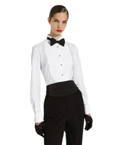 Cotton poplin shirt with piqué shirt front - | Dolce & Gabbana