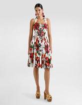 Flower-print poplin dress - | Dolce & Gabbana