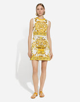 Short Majolica-print brocade dress - | Dolce & Gabbana