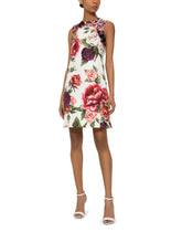 Dolce & Gabbana Sleeveless Dress In Brocade Fabric With Peonies Print - | Dolce & Gabbana