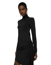 Short cady dress with bow detail - | Dolce & Gabbana