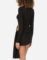 Short cady dress with bow detail - | Dolce & Gabbana