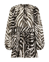 Short zebra-print chiffon dress - | Dolce & Gabbana