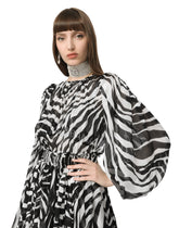 Short zebra-print chiffon dress - | Dolce & Gabbana