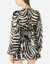 Short zebra-print chiffon dress - | Dolce & Gabbana