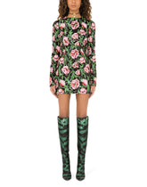 Short dress with sequined tulip embellishment - | Dolce & Gabbana