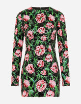 Short dress with sequined tulip embellishment - | Dolce & Gabbana