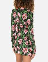 Short dress with sequined tulip embellishment - | Dolce & Gabbana