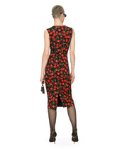 Cherry-print charmeuse midi dress - | Dolce & Gabbana