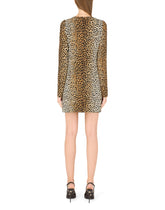 Short charmeuse dress with ocelot print - | Dolce & Gabbana