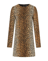 Short charmeuse dress with ocelot print - | Dolce & Gabbana