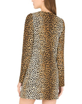 Short charmeuse dress with ocelot print - | Dolce & Gabbana