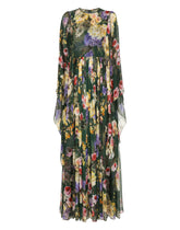 Long garden-print chiffon dress - | Dolce & Gabbana