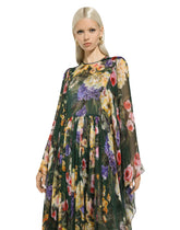 Long garden-print chiffon dress - | Dolce & Gabbana