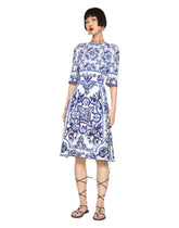 Majolica-print silk charmeuse midi dress - | Dolce & Gabbana