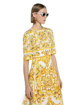 Majolica-print silk charmeuse midi dress - | Dolce & Gabbana