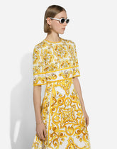Majolica-print silk charmeuse midi dress - | Dolce & Gabbana