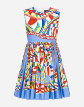 Short Carretto-print poplin dress - | Dolce & Gabbana