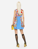 Short Carretto-print poplin dress - | Dolce & Gabbana