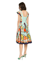 Bustier midi dress in citrus-print poplin - | Dolce & Gabbana