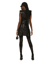 Short marquisette dress with patent floral embellishment - | Dolce & Gabbana