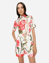 Carnation-print poplin playsuit - | Dolce & Gabbana