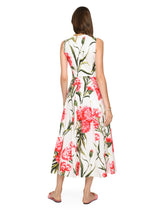 Carnation-print calf-length dress - | Dolce & Gabbana