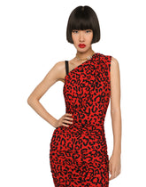 One-shoulder leopard-print jersey dress - | Dolce & Gabbana