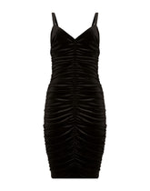 Velvet midi dress with draping - | Dolce & Gabbana